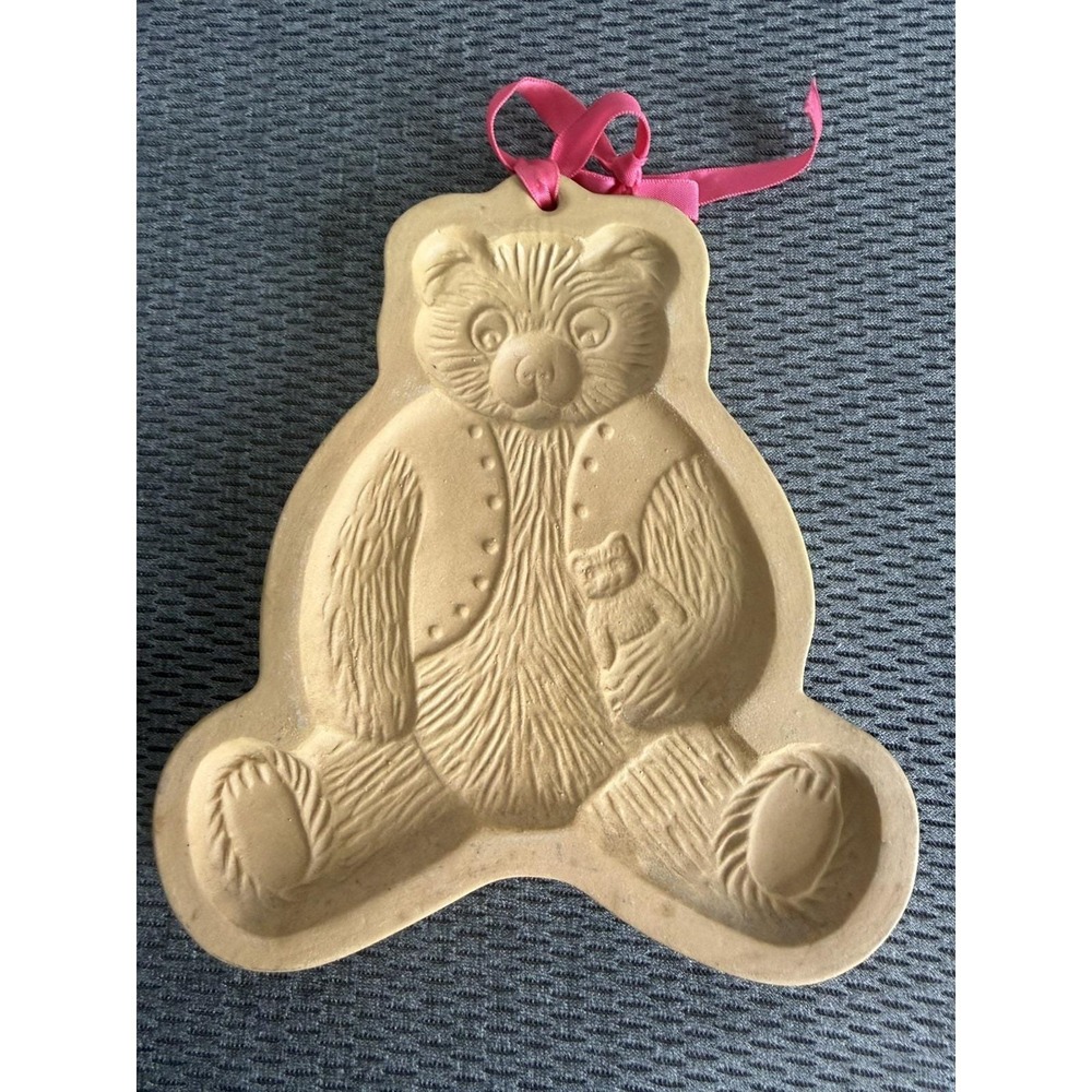 VTG Ceramic Momma Teddy Bear Brown Bag Cookie Art 1984 Cookie Mold Hill Design